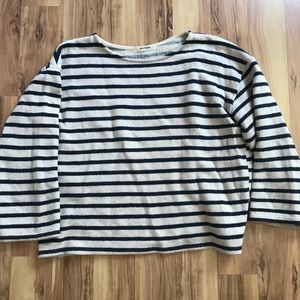 apostrophe Cozy Cropped Stripped Sweater